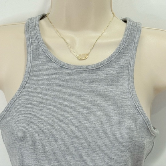 H:ours Therma Tank Top Lettuce Trim High Neck Cropped Heather Gray XS Revolve - Picture 7 of 11